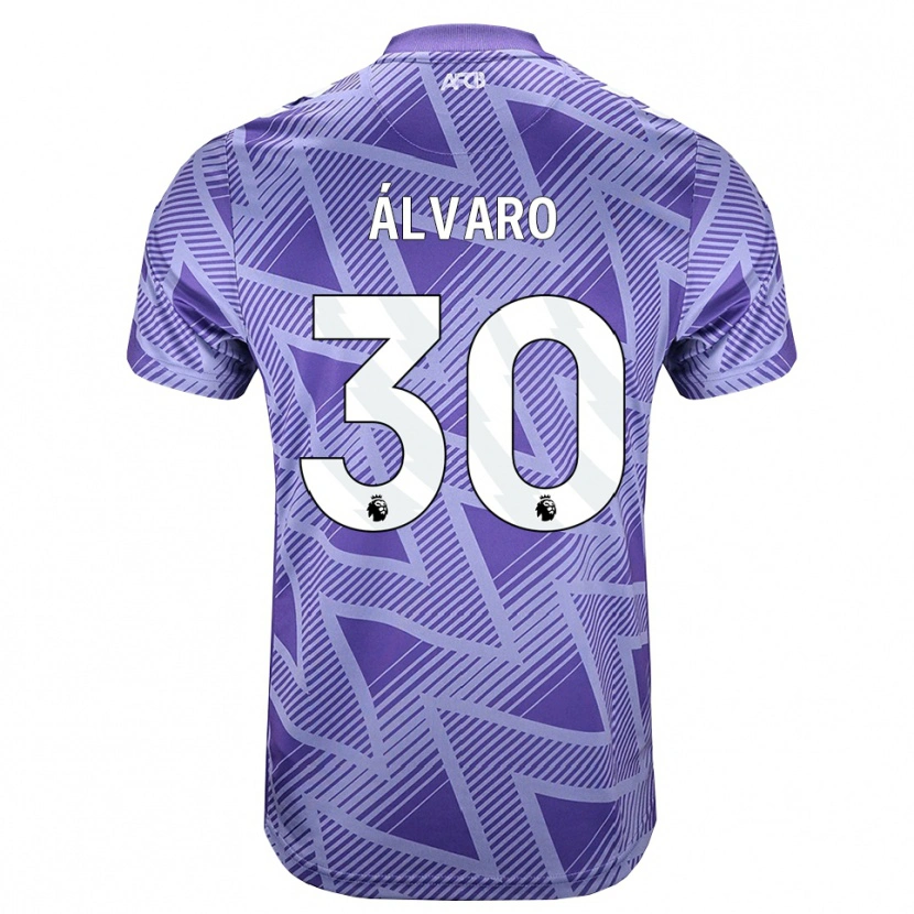 Danxen Børn Álvaro Rodríguez #30 Blegviolrød Hvid Udebane Spillertrøjer 2026/27 Trøje T-Shirt