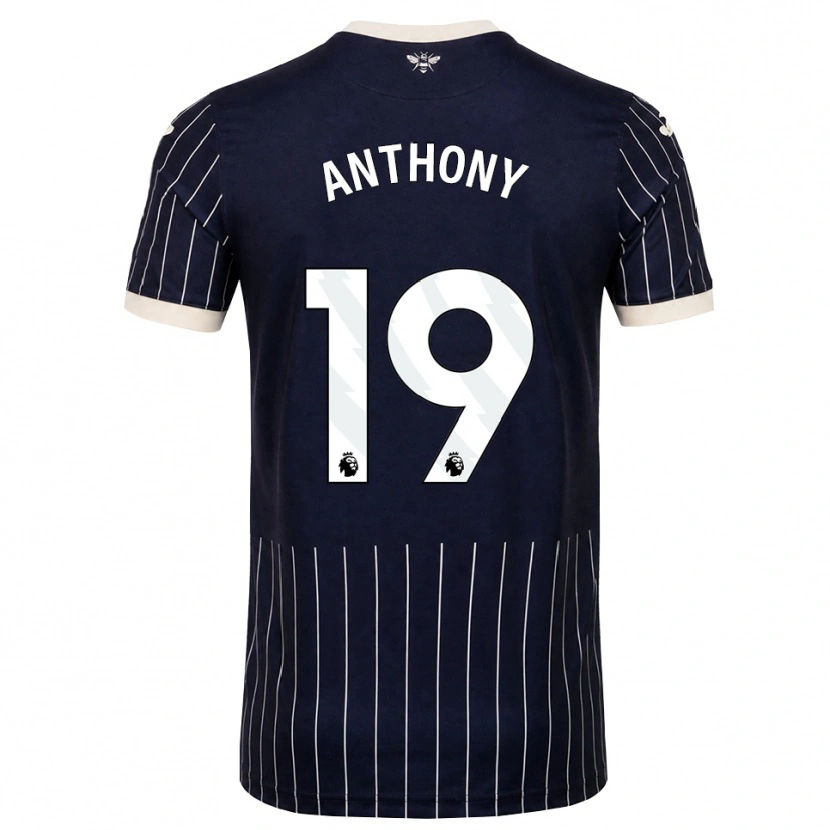 Danxen Børn Jaidon Anthony #19 Sort Hvid Udebane Spillertrøjer 2026/27 Trøje T-Shirt