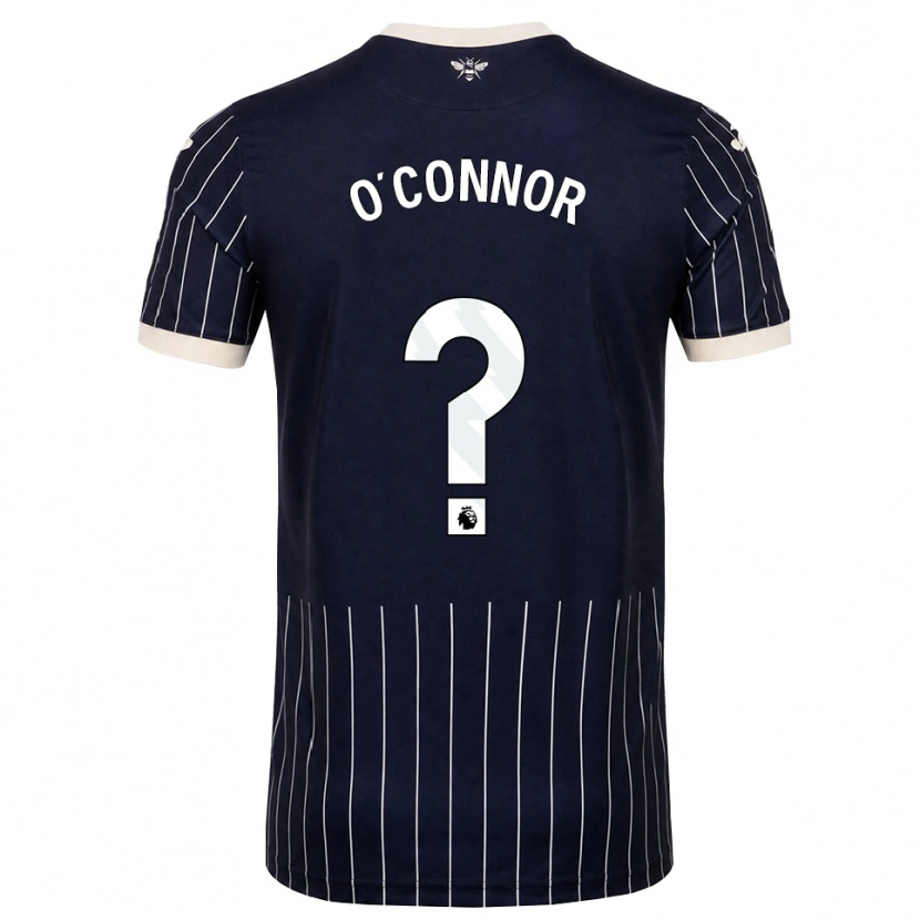 Danxen Børn Donal O'connor #0 Sort Hvid Udebane Spillertrøjer 2026/27 Trøje T-Shirt