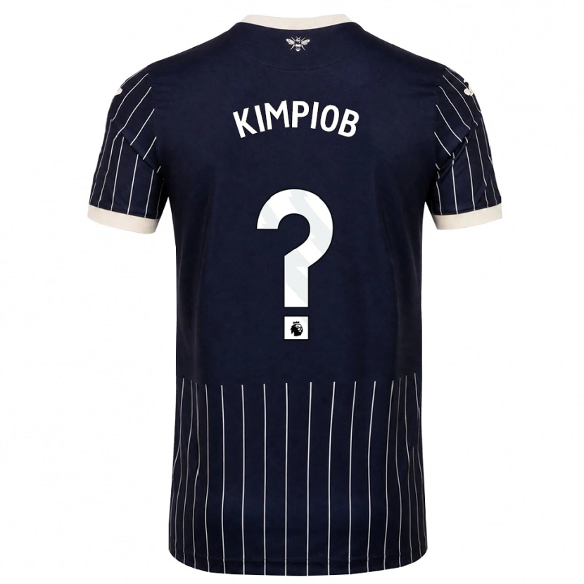 Danxen Børn Joshua Kimpiob #0 Sort Hvid Udebane Spillertrøjer 2026/27 Trøje T-Shirt