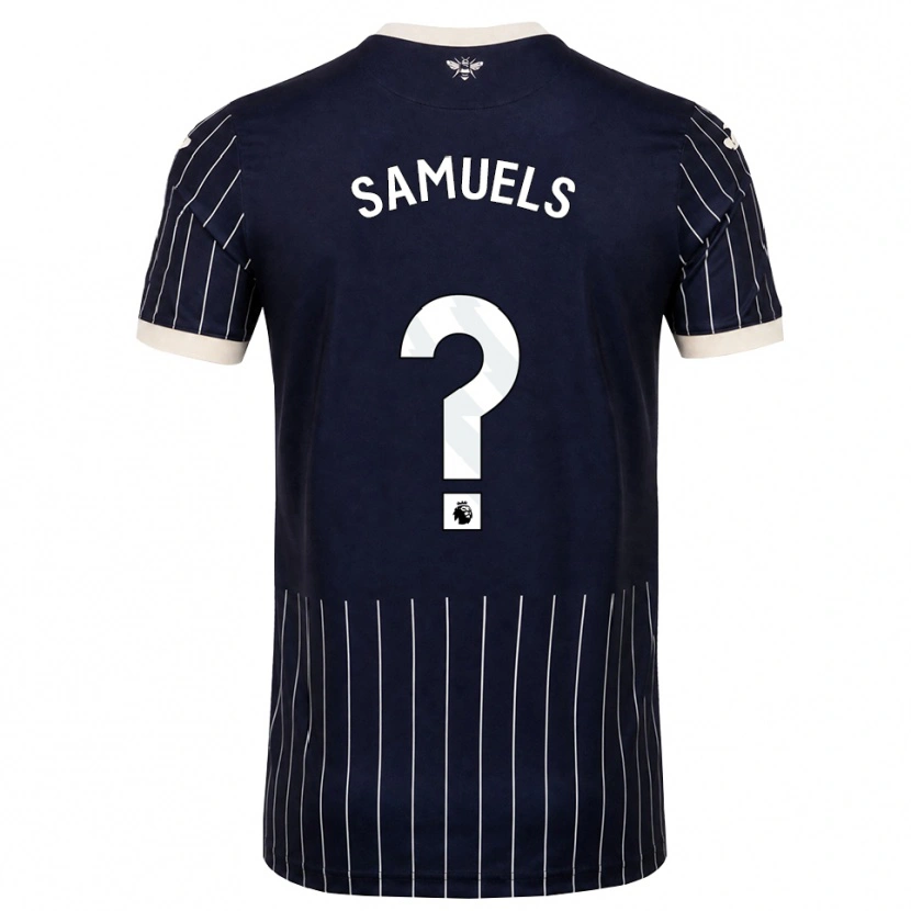 Danxen Børn Kerron Samuels #0 Sort Hvid Udebane Spillertrøjer 2026/27 Trøje T-Shirt