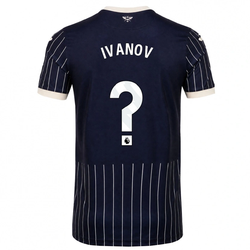Danxen Børn Konstantin Ivanov #0 Sort Hvid Udebane Spillertrøjer 2026/27 Trøje T-Shirt