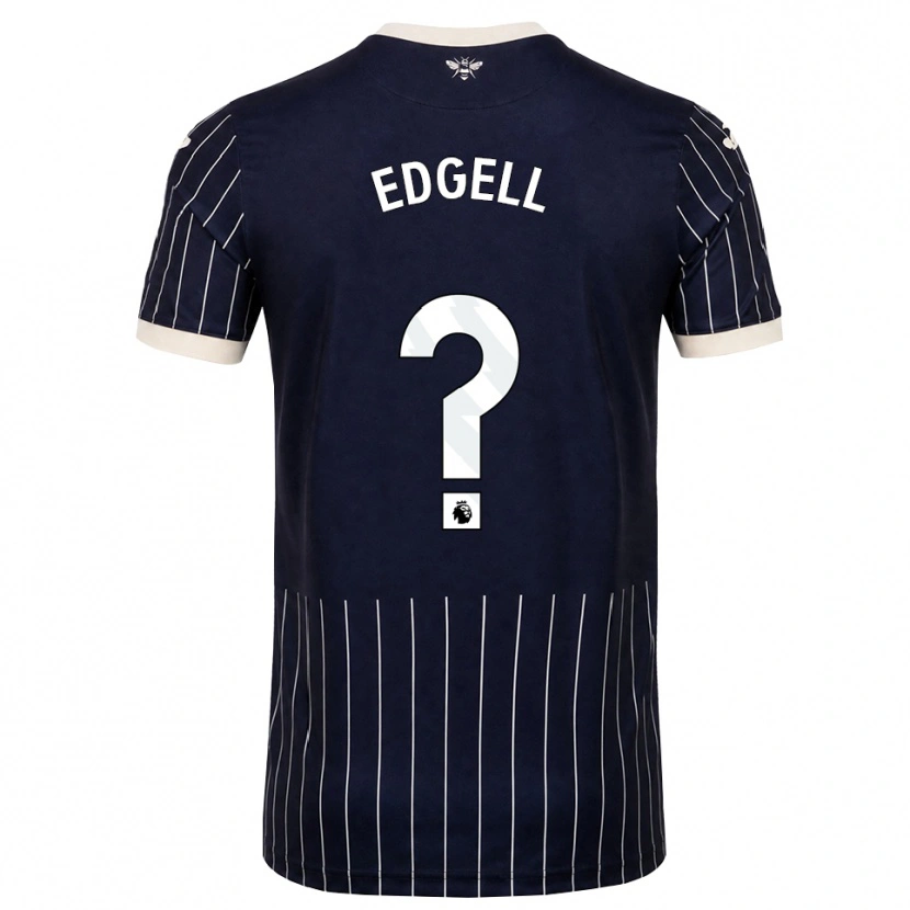 Danxen Børn Vincent Edgell #0 Sort Hvid Udebane Spillertrøjer 2026/27 Trøje T-Shirt