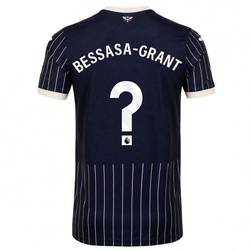 Danxen Børn Mekhai Bessasa-Grant #0 Sort Hvid Udebane Spillertrøjer 2026/27 Trøje T-Shirt