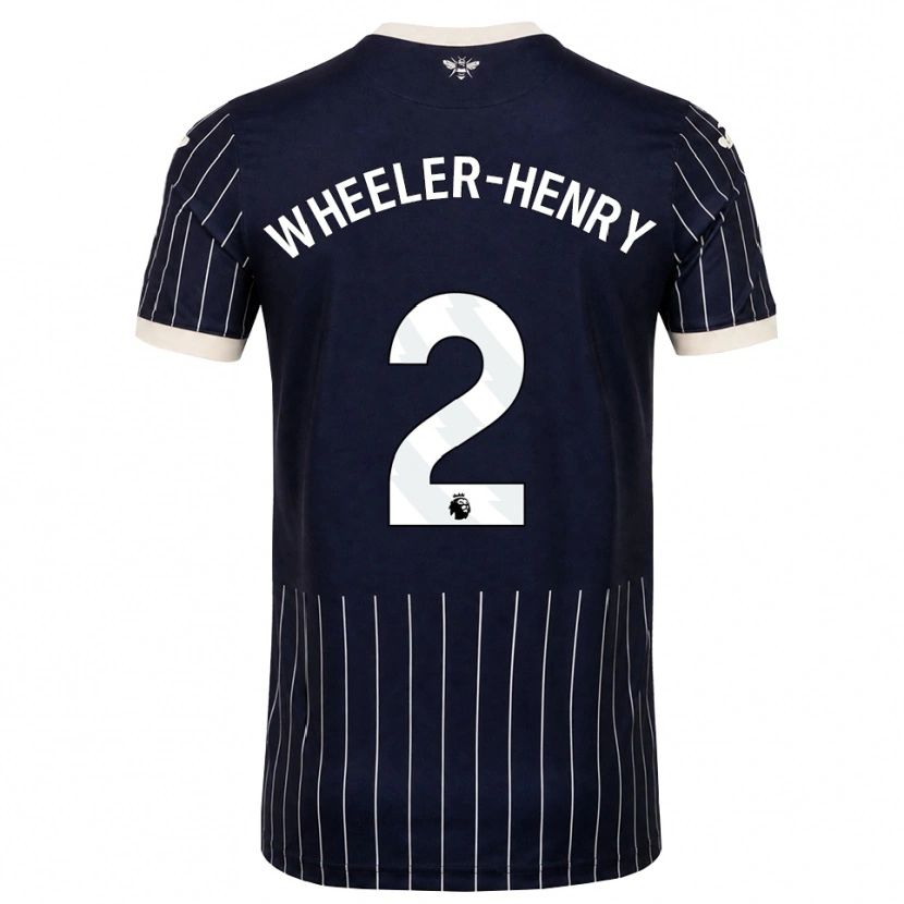 Danxen Børn Joseph Wheeler-Henry #2 Sort Hvid Udebane Spillertrøjer 2026/27 Trøje T-Shirt