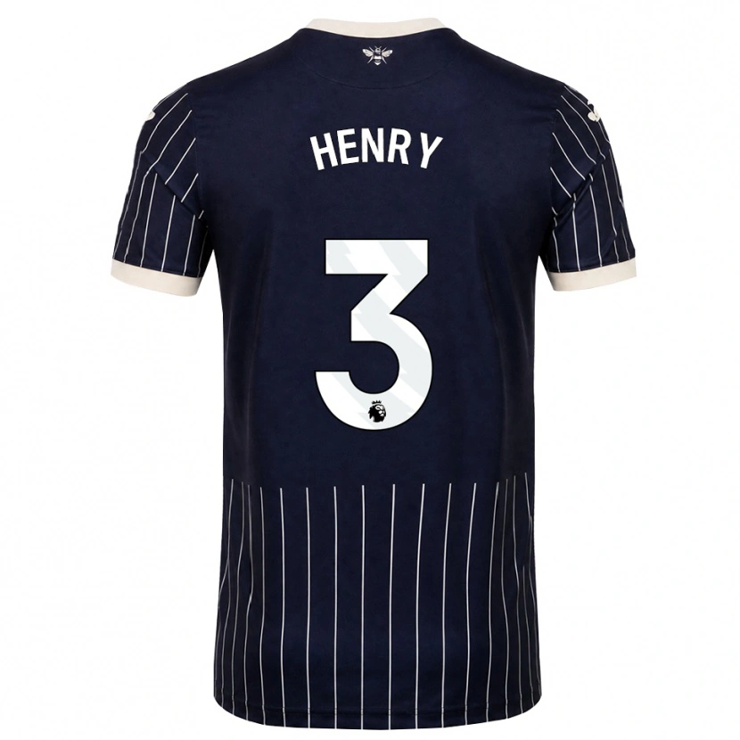 Danxen Børn Rico Henry #3 Sort Hvid Udebane Spillertrøjer 2026/27 Trøje T-Shirt