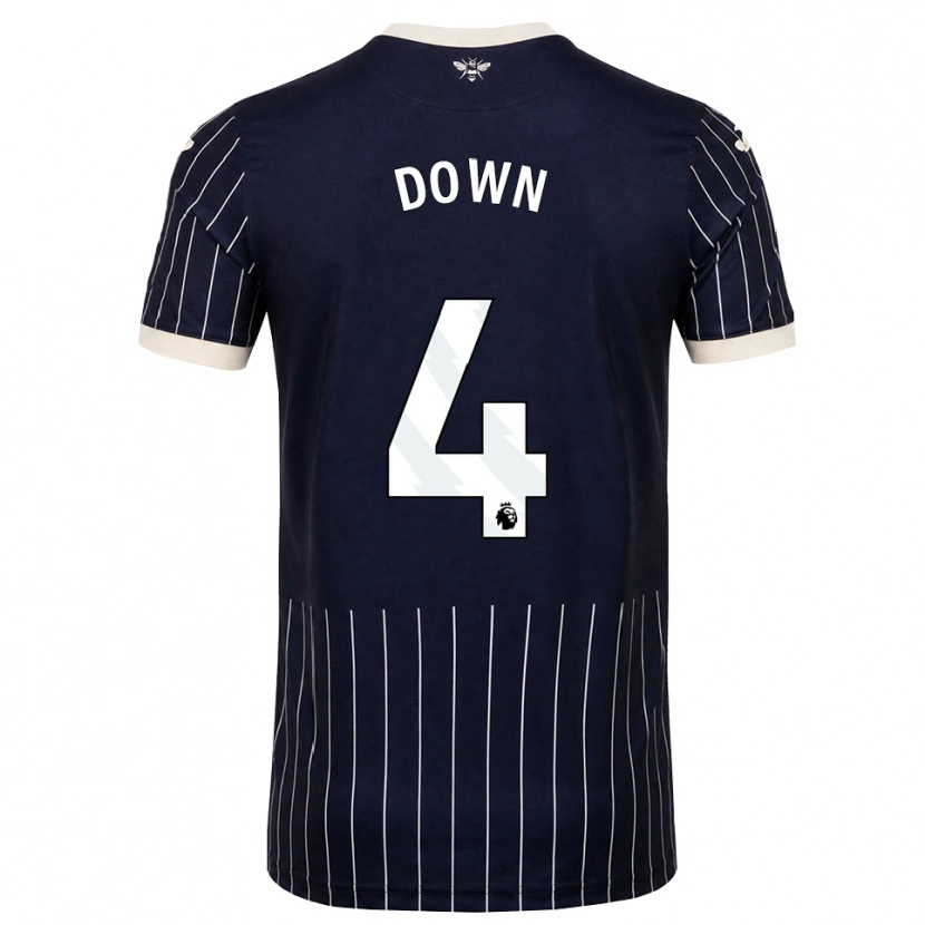 Danxen Børn Alissa Down #4 Sort Hvid Udebane Spillertrøjer 2026/27 Trøje T-Shirt
