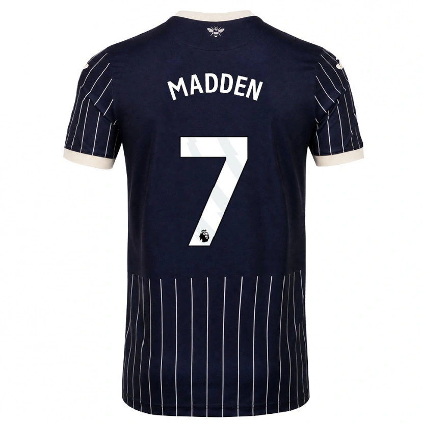 Danxen Børn Coran Madden #7 Sort Hvid Udebane Spillertrøjer 2026/27 Trøje T-Shirt