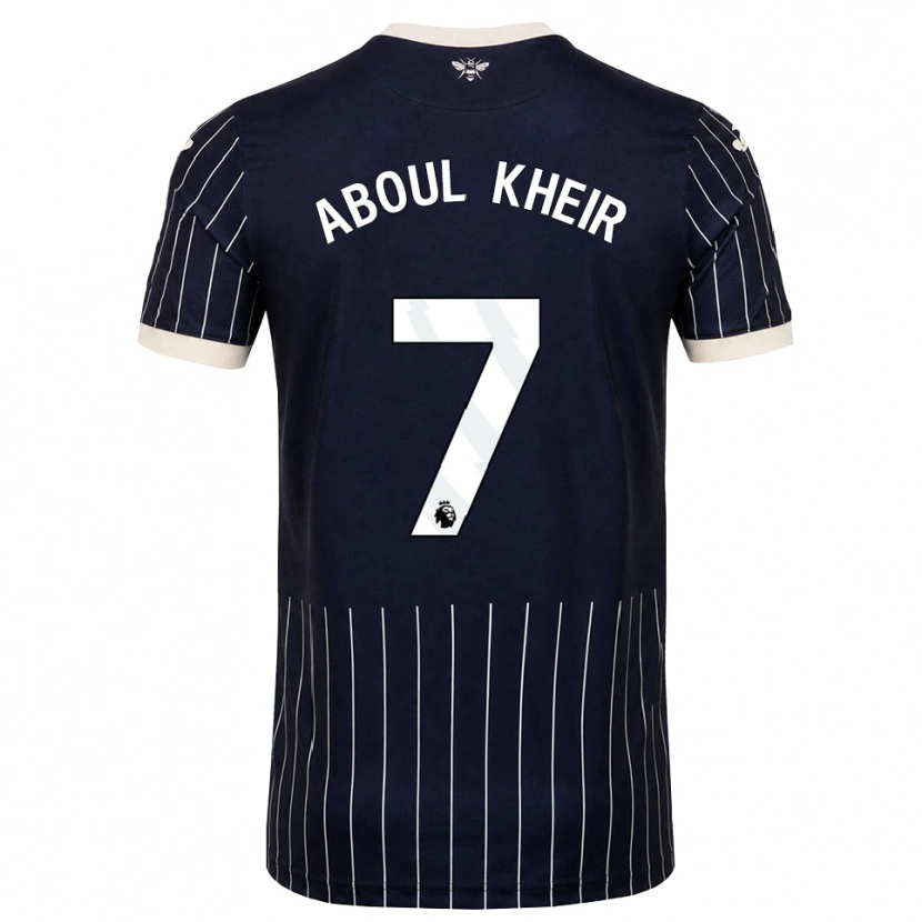 Danxen Børn Nour Aboul Kheir #7 Sort Hvid Udebane Spillertrøjer 2026/27 Trøje T-Shirt
