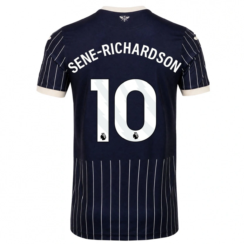 Danxen Børn Sam Sene-Richardson #10 Sort Hvid Udebane Spillertrøjer 2026/27 Trøje T-Shirt