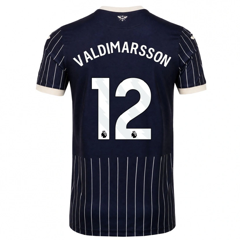 Danxen Børn Hákon Valdimarsson #12 Sort Hvid Udebane Spillertrøjer 2026/27 Trøje T-Shirt