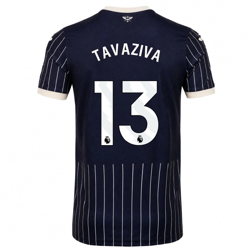 Danxen Børn Marley Tavaziva #13 Sort Hvid Udebane Spillertrøjer 2026/27 Trøje T-Shirt