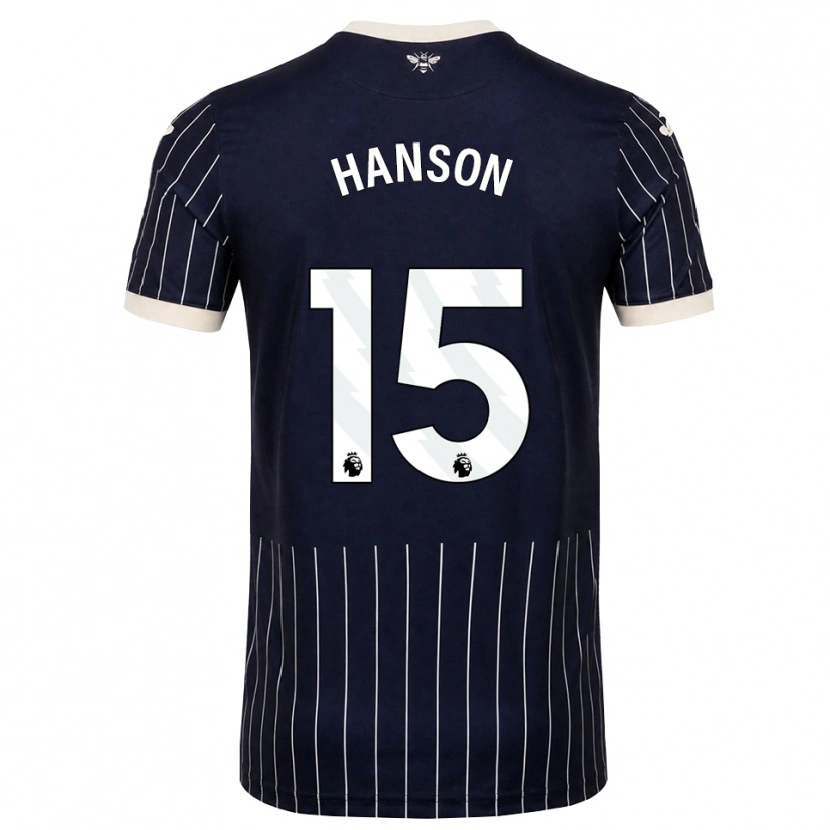 Danxen Børn Jacob Hanson #15 Sort Hvid Udebane Spillertrøjer 2026/27 Trøje T-Shirt