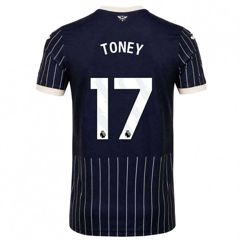 Danxen Børn Ivan Toney #17 Sort Hvid Udebane Spillertrøjer 2026/27 Trøje T-Shirt