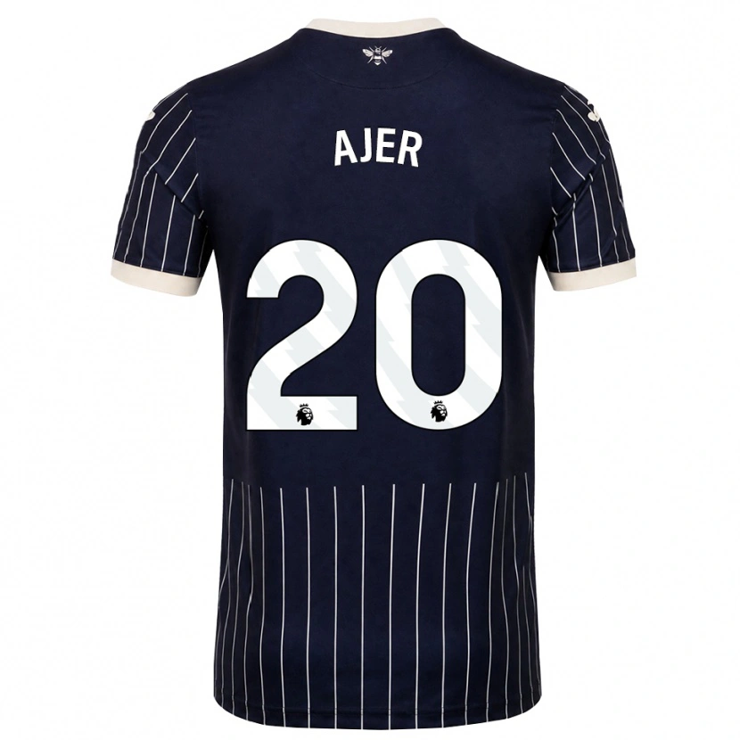 Danxen Børn Kristoffer Ajer #20 Sort Hvid Udebane Spillertrøjer 2026/27 Trøje T-Shirt
