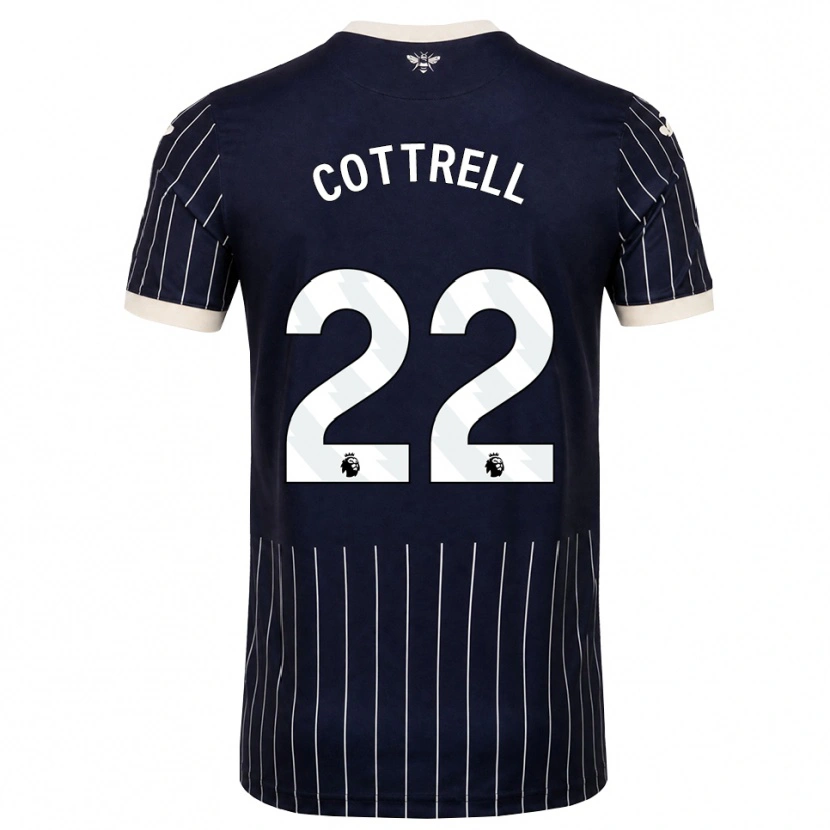 Danxen Børn Eleonora Cottrell #22 Sort Hvid Udebane Spillertrøjer 2026/27 Trøje T-Shirt