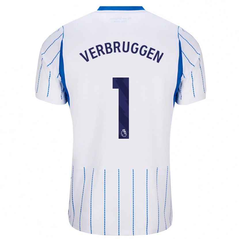 Danxen Børn Bart Verbruggen #1 Jægerblå Hvid Udebane Spillertrøjer 2026/27 Trøje T-Shirt