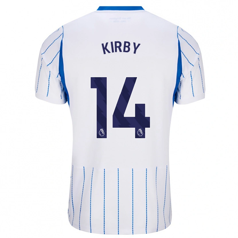 Danxen Børn Fran Kirby #14 Jægerblå Hvid Udebane Spillertrøjer 2026/27 Trøje T-Shirt