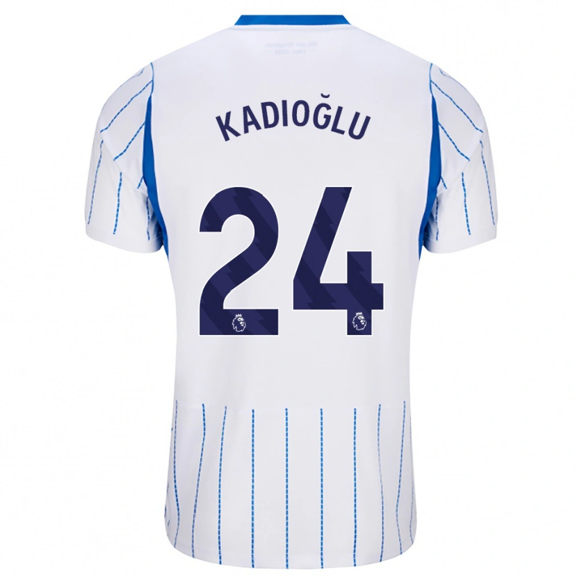 Danxen Børn Ferdi Kadıoğlu #24 Jægerblå Hvid Udebane Spillertrøjer 2026/27 Trøje T-Shirt