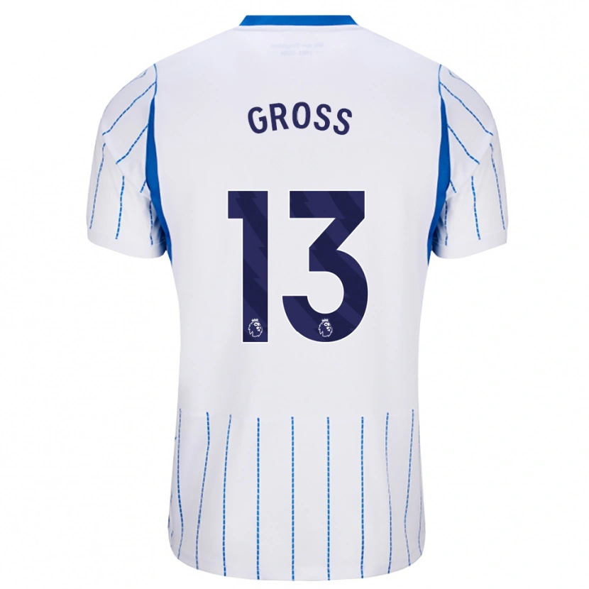 Danxen Børn Pascal Groß #13 Jægerblå Hvid Udebane Spillertrøjer 2026/27 Trøje T-Shirt