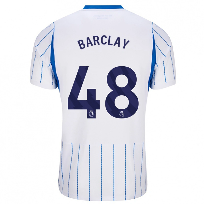 Danxen Børn Ben Barclay #48 Jægerblå Hvid Udebane Spillertrøjer 2026/27 Trøje T-Shirt
