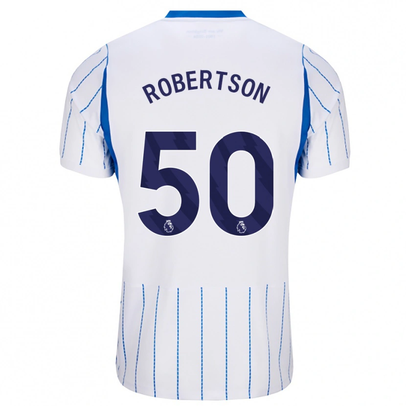 Danxen Børn Josh Robertson #50 Jægerblå Hvid Udebane Spillertrøjer 2026/27 Trøje T-Shirt