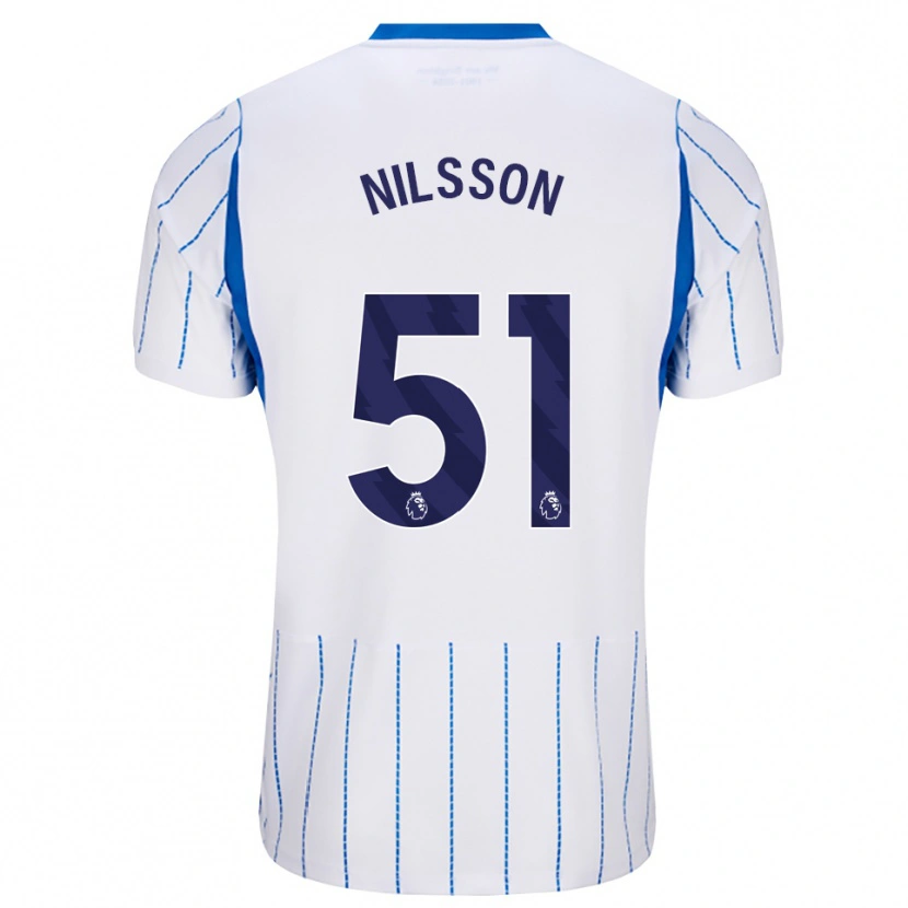 Danxen Børn Casper Nilsson #51 Jægerblå Hvid Udebane Spillertrøjer 2026/27 Trøje T-Shirt