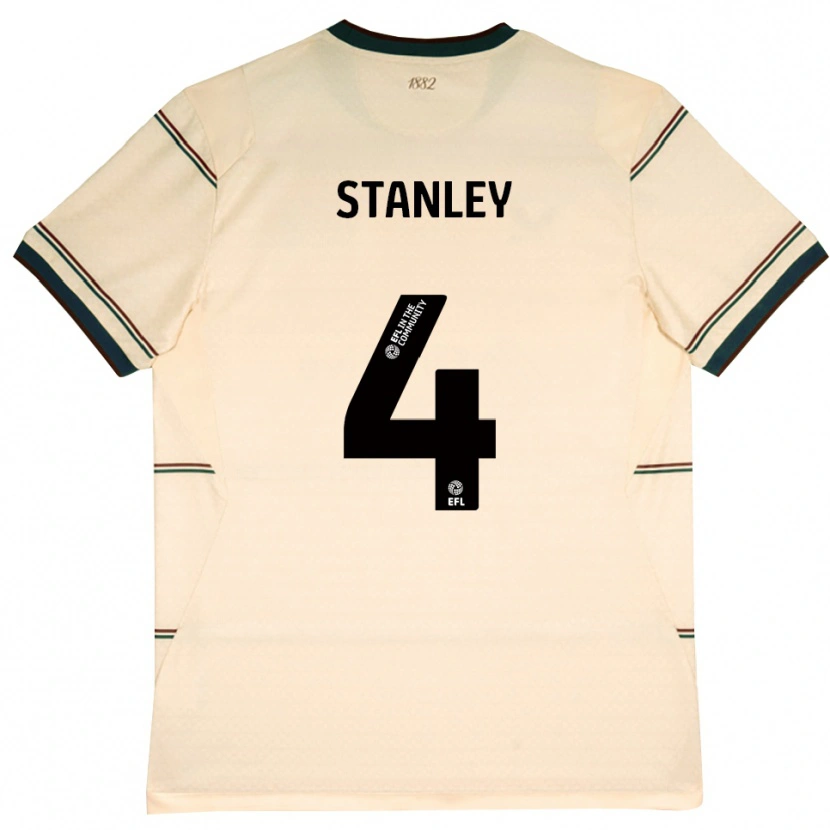 Danxen Børn Michael Stanley #4 Beige Vinrød Udebane Spillertrøjer 2026/27 Trøje T-Shirt
