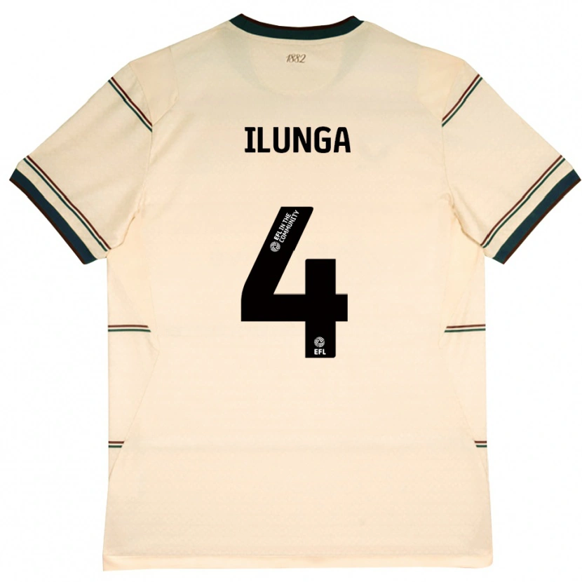 Danxen Børn Glen Ilunga #4 Beige Vinrød Udebane Spillertrøjer 2026/27 Trøje T-Shirt