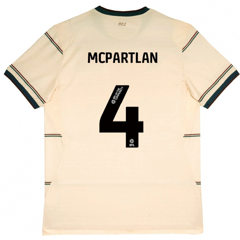 Danxen Børn Brenna Mcpartlan #4 Beige Vinrød Udebane Spillertrøjer 2026/27 Trøje T-Shirt