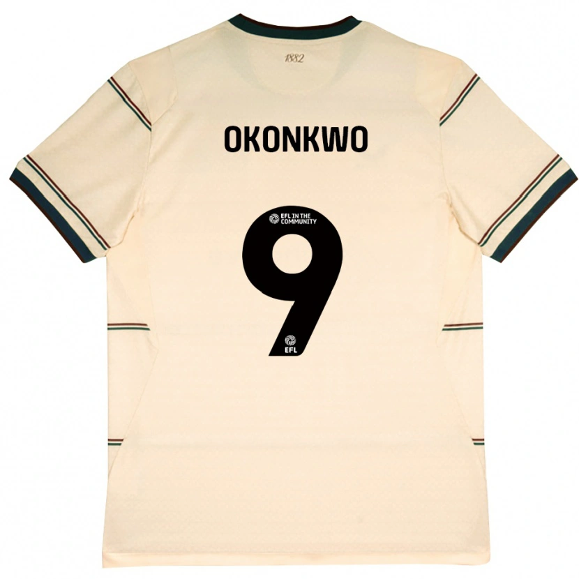 Danxen Børn Destiny Okonkwo #9 Beige Vinrød Udebane Spillertrøjer 2026/27 Trøje T-Shirt