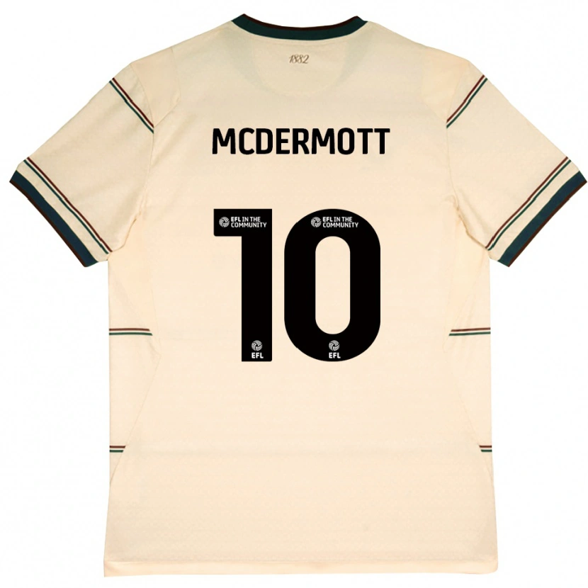 Danxen Børn Tommy Mcdermott #10 Beige Vinrød Udebane Spillertrøjer 2026/27 Trøje T-Shirt