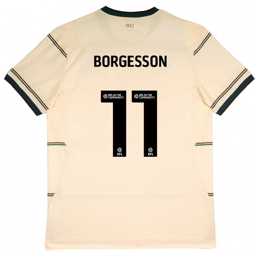 Danxen Børn Blayz Borgesson #11 Beige Vinrød Udebane Spillertrøjer 2026/27 Trøje T-Shirt