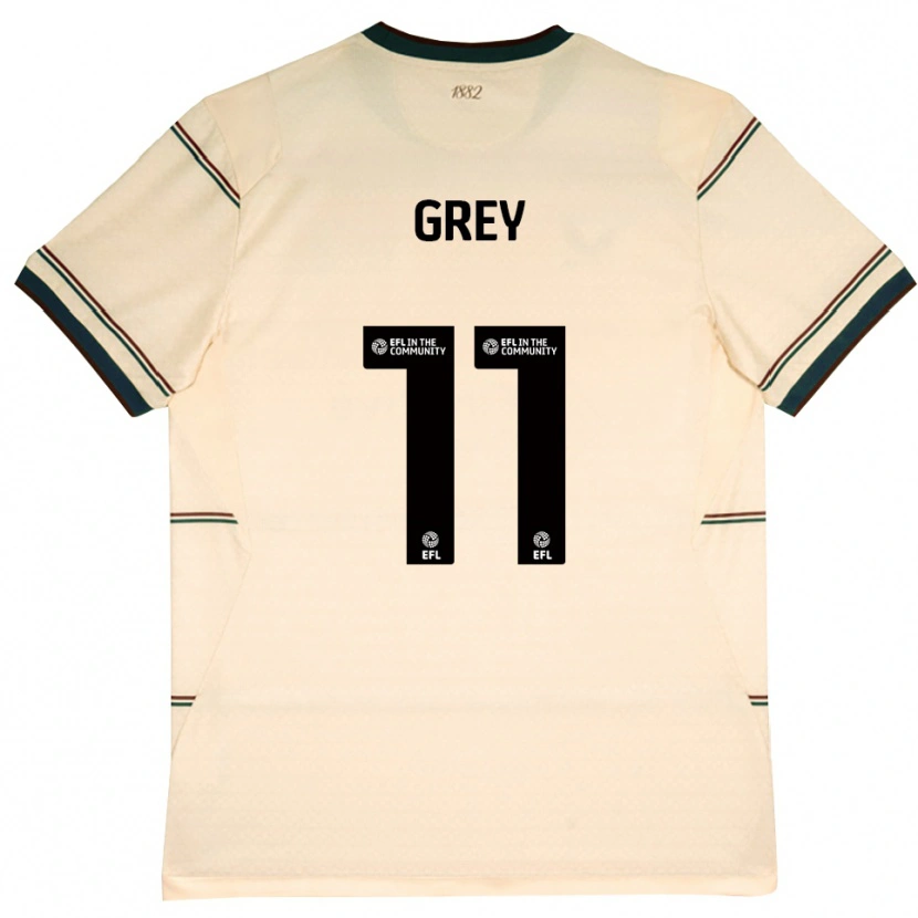 Danxen Børn Anna Grey #11 Beige Vinrød Udebane Spillertrøjer 2026/27 Trøje T-Shirt