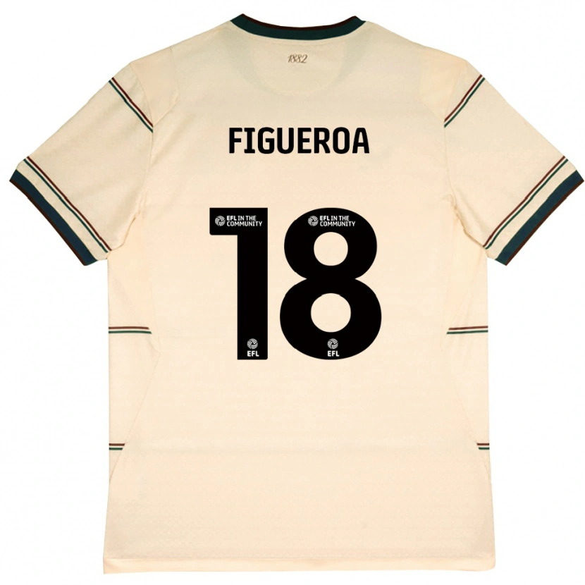 Danxen Børn Keyvan Figueroa #18 Beige Vinrød Udebane Spillertrøjer 2026/27 Trøje T-Shirt