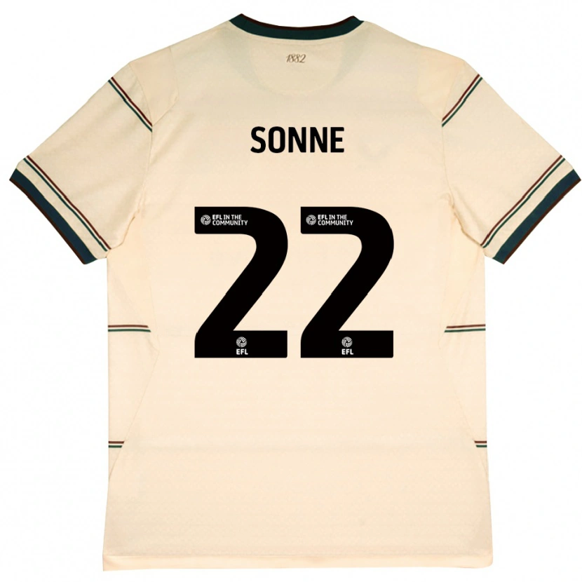 Danxen Børn Oliver Sonne #22 Beige Vinrød Udebane Spillertrøjer 2026/27 Trøje T-Shirt