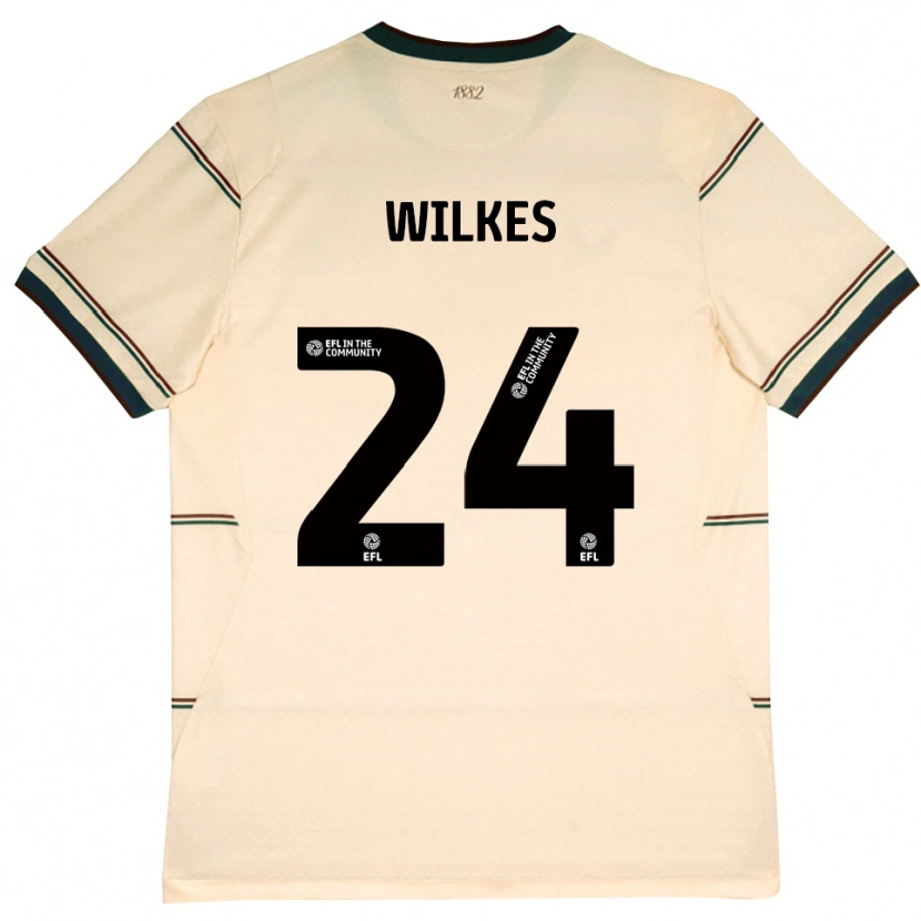 Danxen Børn Tilly Wilkes #24 Beige Vinrød Udebane Spillertrøjer 2026/27 Trøje T-Shirt