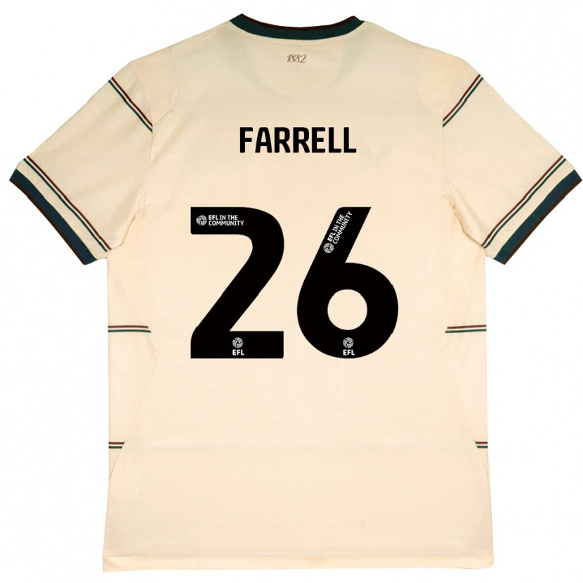 Danxen Børn Lucy Farrell #26 Beige Vinrød Udebane Spillertrøjer 2026/27 Trøje T-Shirt