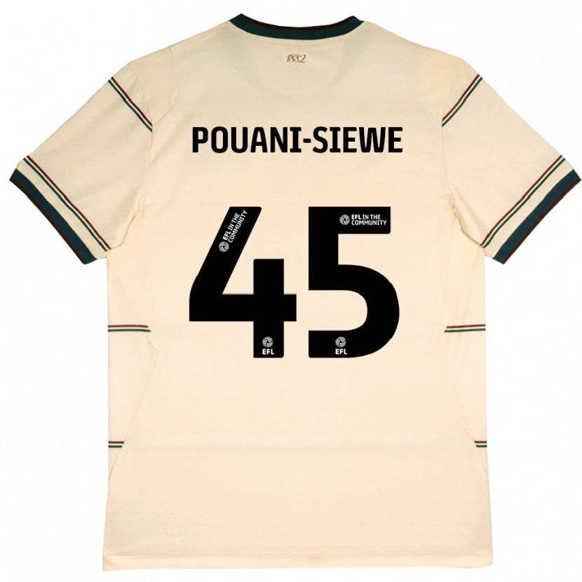 Danxen Børn Brandon Pouani #45 Beige Vinrød Udebane Spillertrøjer 2026/27 Trøje T-Shirt