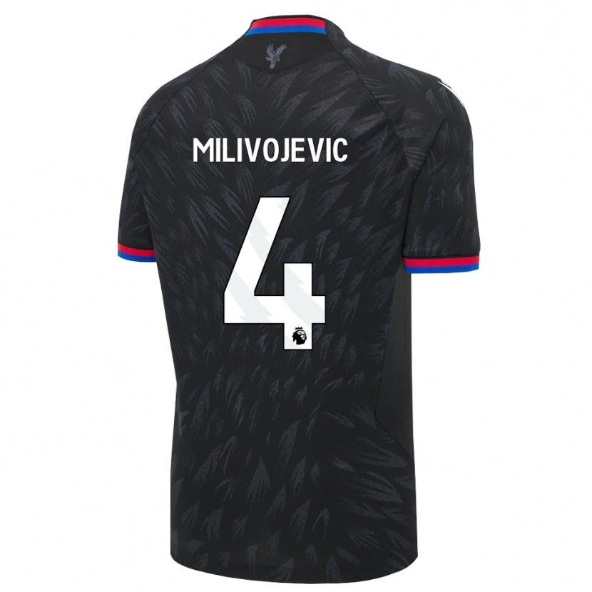 Danxen Børn Luka Milivojevic #4 Sort Blå Rød Udebane Spillertrøjer 2026/27 Trøje T-Shirt