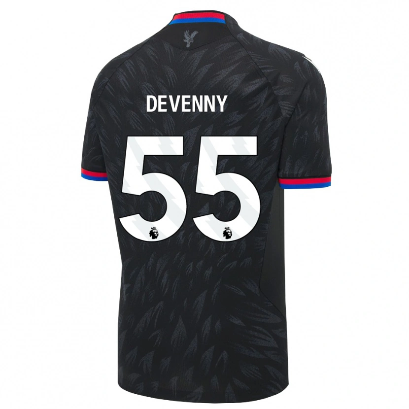 Danxen Børn Justin Devenny #55 Sort Blå Rød Udebane Spillertrøjer 2026/27 Trøje T-Shirt