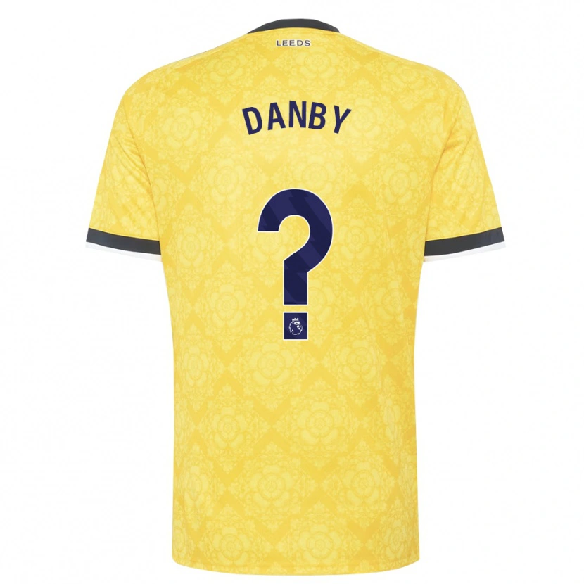 Danxen Børn Sarah Danby #0 Gul Hvid Sort Udebane Spillertrøjer 2026/27 Trøje T-Shirt