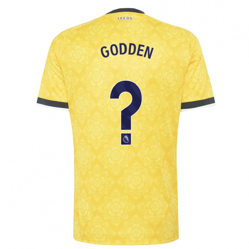 Danxen Børn Scott Godden #0 Gul Hvid Sort Udebane Spillertrøjer 2026/27 Trøje T-Shirt