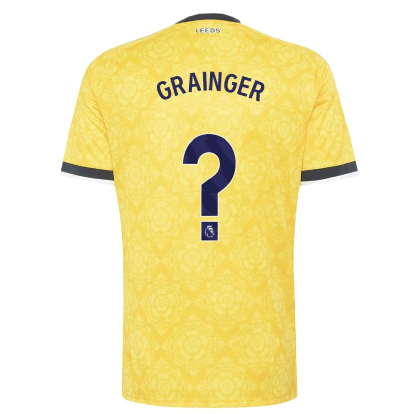 Danxen Børn Owen Grainger #0 Gul Hvid Sort Udebane Spillertrøjer 2026/27 Trøje T-Shirt
