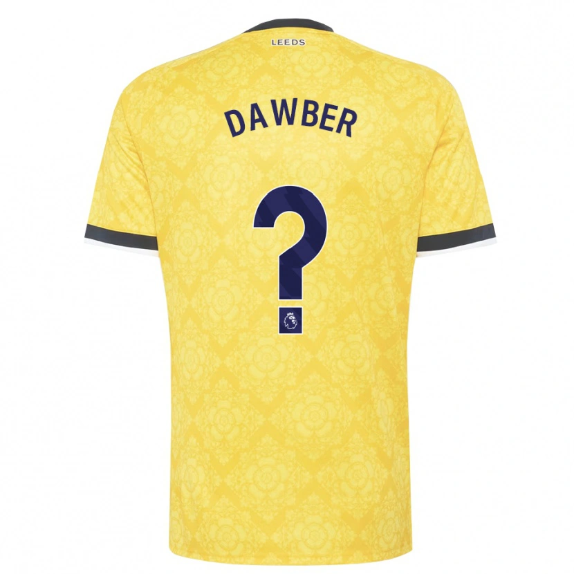 Danxen Børn Oscar Dawber #0 Gul Hvid Sort Udebane Spillertrøjer 2026/27 Trøje T-Shirt