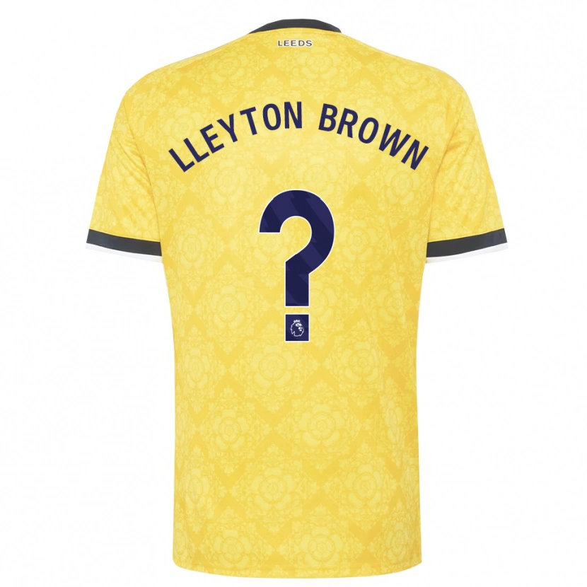 Danxen Børn Lleyton Brown #0 Gul Hvid Sort Udebane Spillertrøjer 2026/27 Trøje T-Shirt