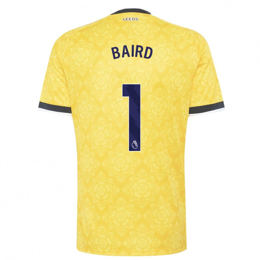 Danxen Børn Alex Baird #1 Gul Hvid Sort Udebane Spillertrøjer 2026/27 Trøje T-Shirt