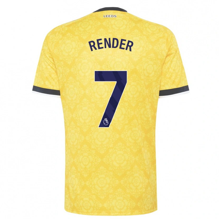 Danxen Børn Jacob Render #7 Gul Hvid Sort Udebane Spillertrøjer 2026/27 Trøje T-Shirt