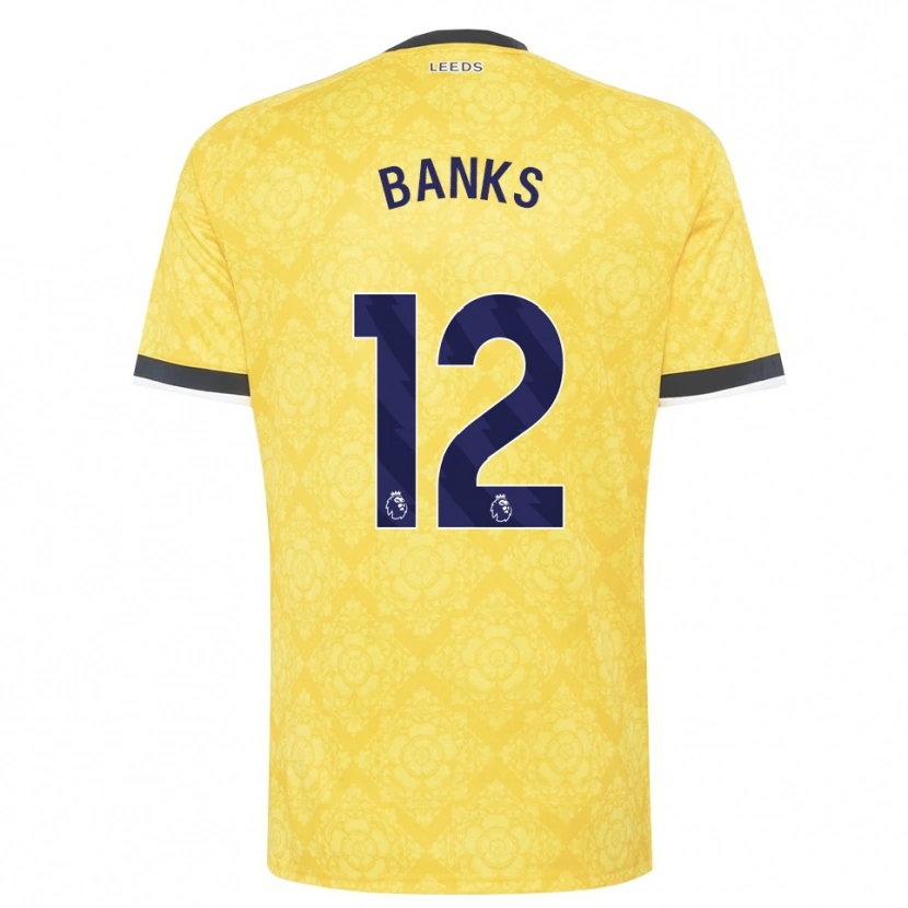 Danxen Børn George Banks #12 Gul Hvid Sort Udebane Spillertrøjer 2026/27 Trøje T-Shirt