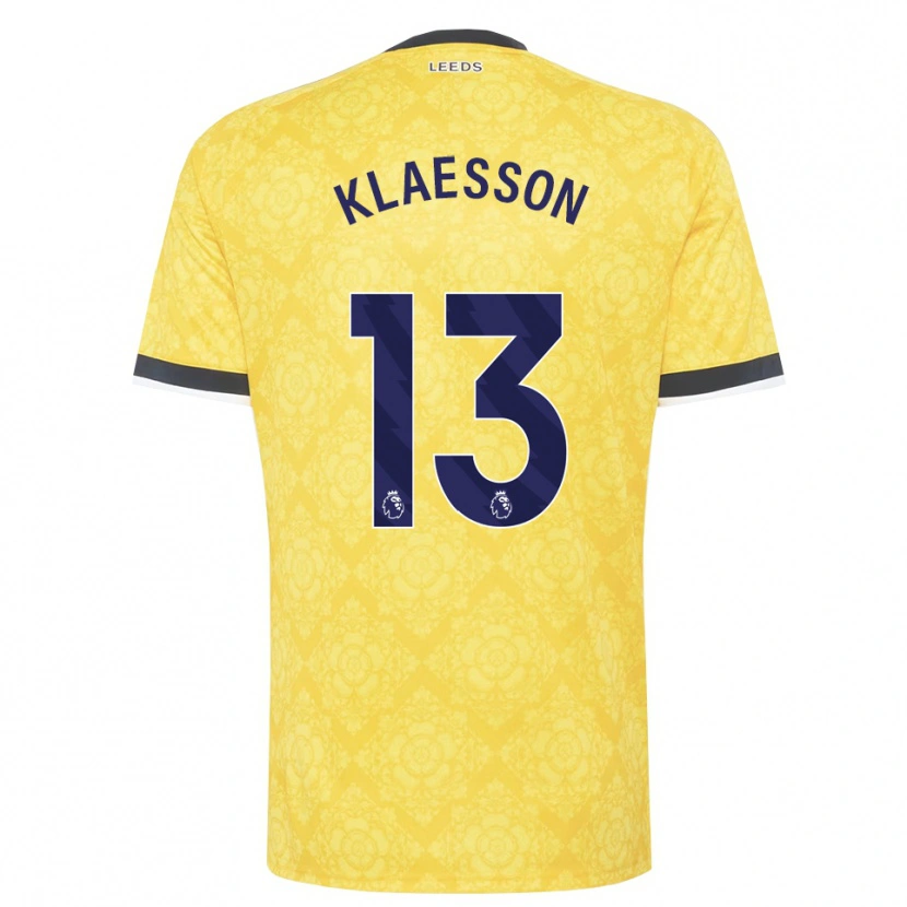 Danxen Børn Kristoffer Klaesson #13 Gul Hvid Sort Udebane Spillertrøjer 2026/27 Trøje T-Shirt
